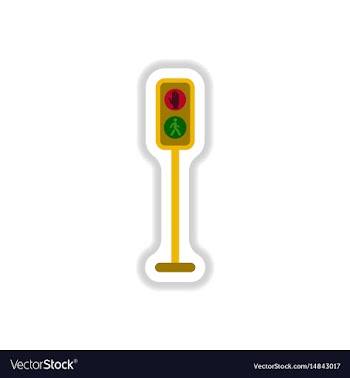 Pedestrian traffic lights sticker vector image