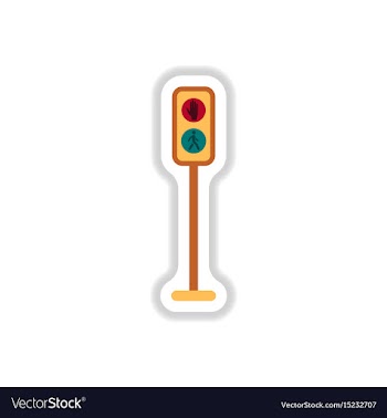 Pedestrian traffic lights sticker vector image