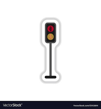 Pedestrian traffic lights sticker vector image