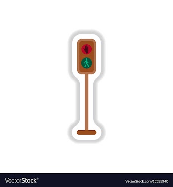 Pedestrian traffic lights sticker vector image