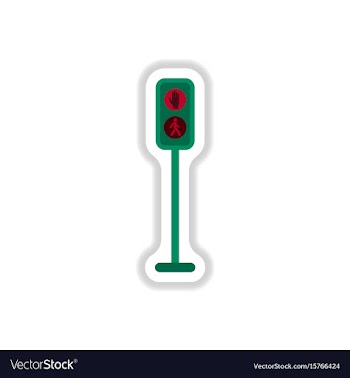 Pedestrian traffic lights sticker vector image
