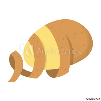 Peeled potato concept