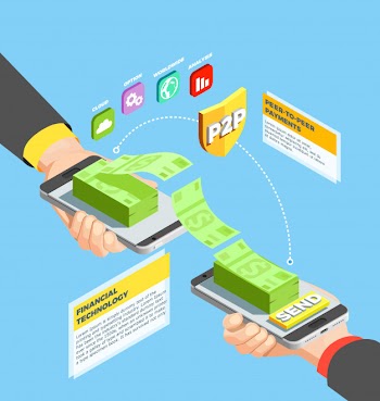 Peer to peer payments design concept Free Vector