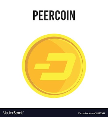 Peercoin cryptocurrency symbol on gold coin flat vector image