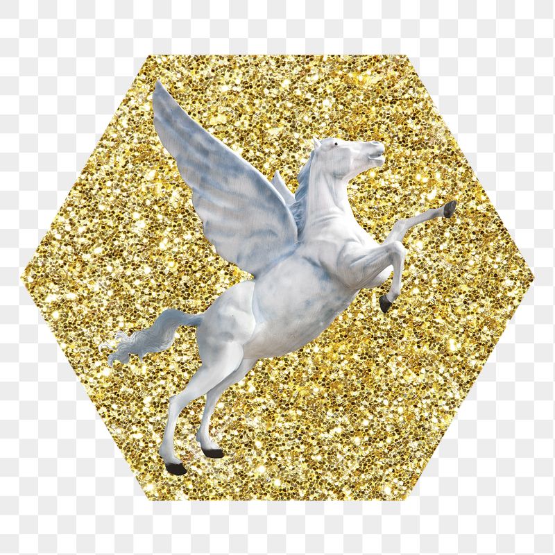 Pegasus png badge sticker, gold | Free PNG - rawpixel