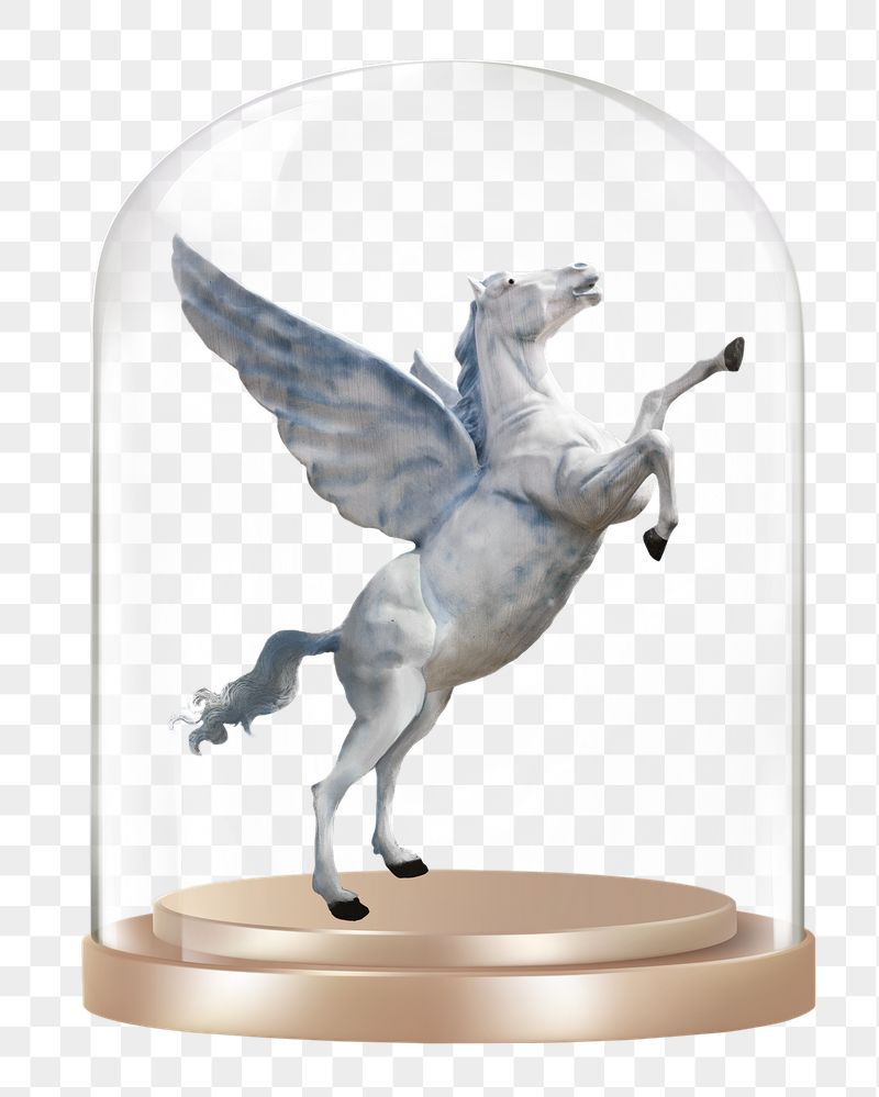 Pegasus png glass dome sticker, | Free PNG - rawpixel