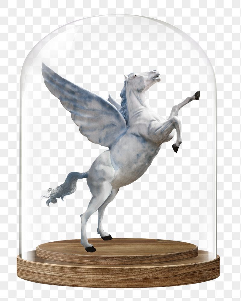 Pegasus png glass dome sticker, | Free PNG - rawpixel