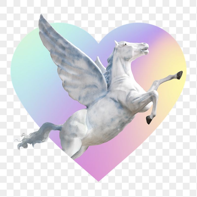 Pegasus png, heart badge design | Free PNG - rawpixel