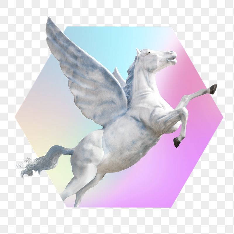 Pegasus png, hexagon badge in transparent | Free PNG - rawpixel