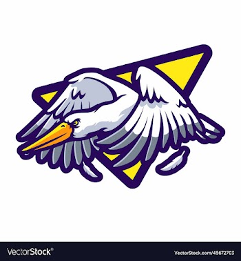pelican cartoon character mascot logo