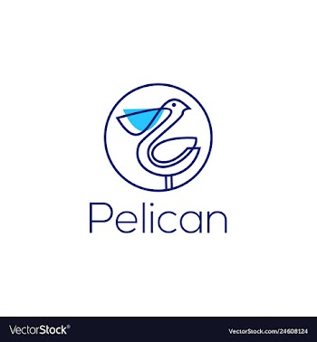 Pelican logo line art monoline outline vector image