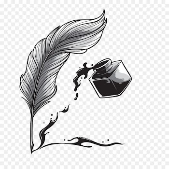 Pen Quill Calligraphy Drawing - Vector quill pen 