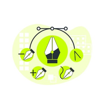 Pen tool concept illustration Free Vector