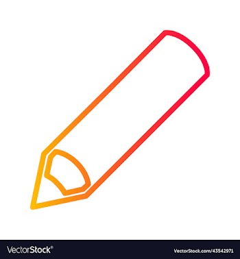 pencil and pen gradient outline icon