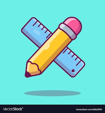 pencil and ruler cartoon
