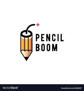 Pencil boom logo vector image
