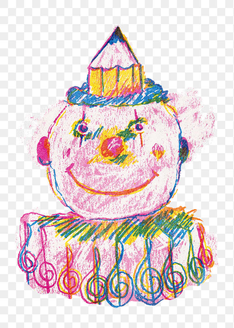 Pencil colored clown png sticker, | Free PNG - rawpixel