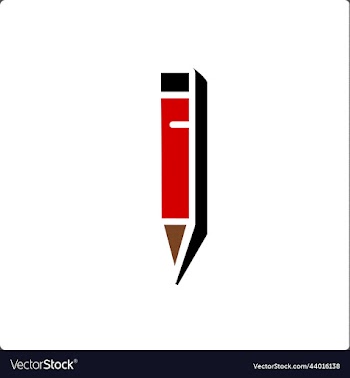 pencil icon in flat style