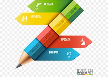 Pencil Infographic Royalty-free Adobe Illustrator - Vector color pencil arrow chart 