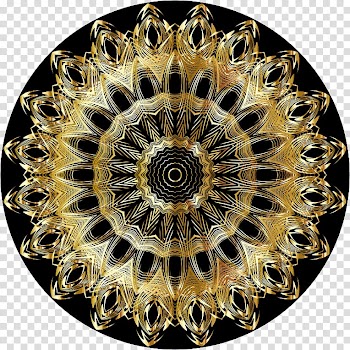 Pencil Line art Metal Mandala Color, GOLD LINE transparent background PNG clipart