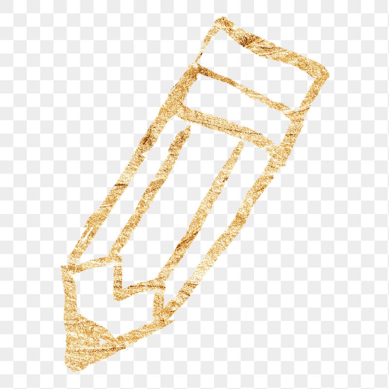 Pencil png sticker, gold glittery | Free PNG Illustration - rawpixel