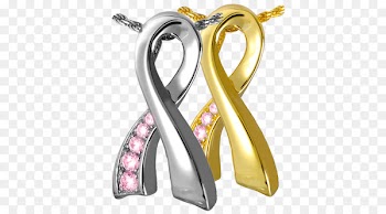 Pendant Awareness ribbon Jewellery Necklace Gold - gold ribbon material 