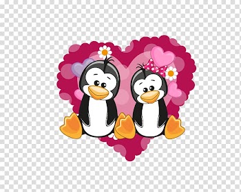 Penguin Drawing Illustration, color loving little penguin animal transparent background PNG clipart