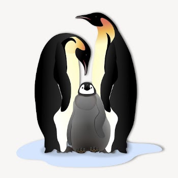 Penguin family clipart, collage element | Free PSD - rawpixel