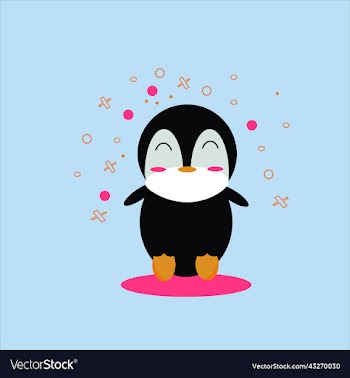 penguin icon in flat style