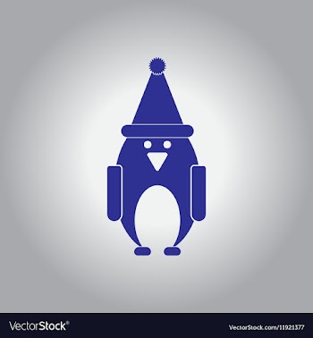 Penguin in winter hat vector image