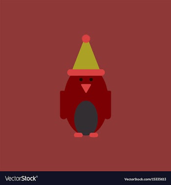Penguin penguin in winter hat vector image