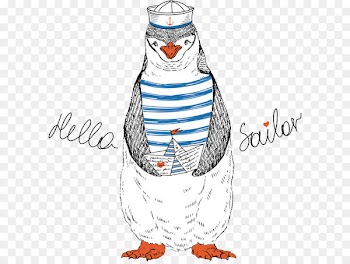 Penguin sailor vector 