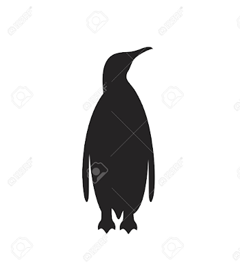 Penguin Silhouette. Isolated Penguin On White Backgroun. Bird ...
