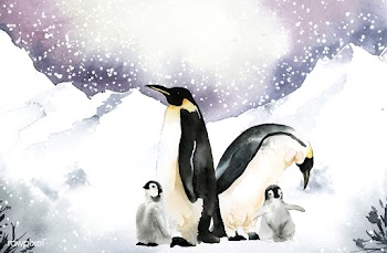 Penguins in a winter wonderland watercolor ve.. | Free stock vector - 489524