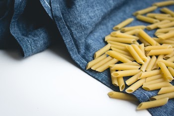 Penne at a blue linen 