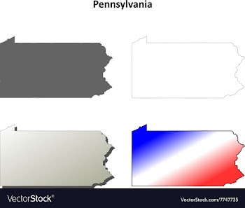 Pennsylvania outline map set vector image