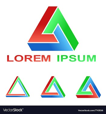 Penrose triangle technology symbol set vector image