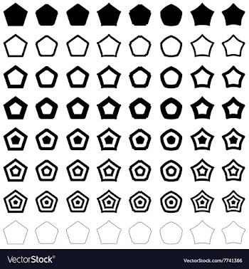 Pentagon polygon set vector image
