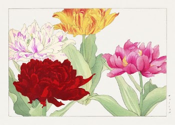 Peony flower, Japanese woodblock art | Free Photo Illustration - rawpixel