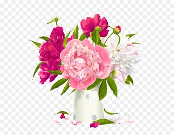 Peony Paeonia lactiflora Flower Clip art - Vase with Peonies Clipart 