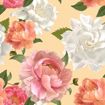 Peony patterned wallpaper