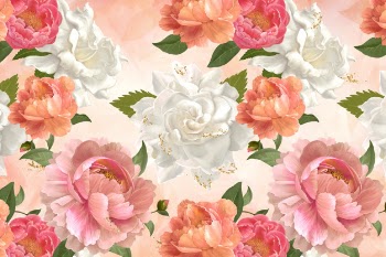 Peony patterned wallpaper