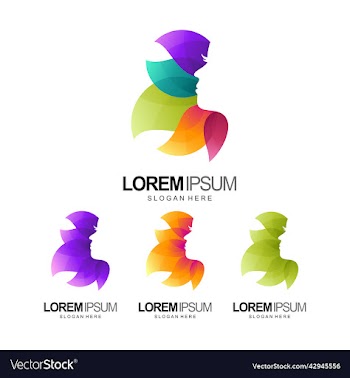 people and beauty lady logo design template