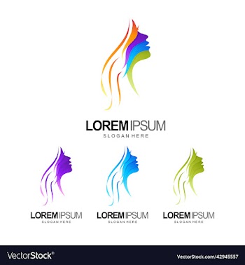 people and beauty lady logo design template