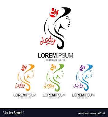 people and beauty lady logo design template