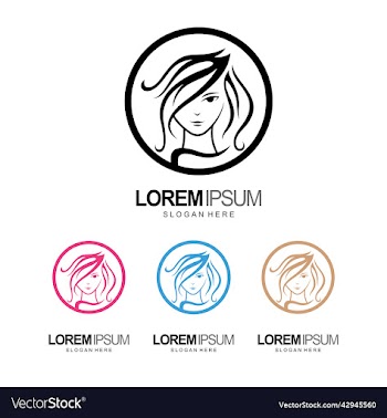 people and beauty lady logo design template