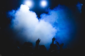 people and smoke photo