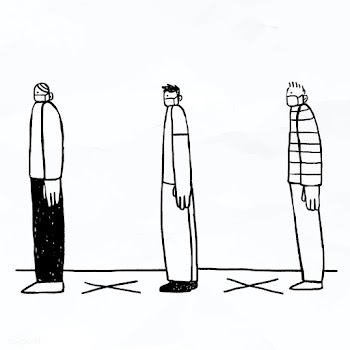 People are social distancing while queuing doodle element vector | Free  vector - 2309134