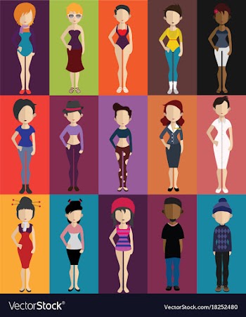  					People avatar with full body and torso variations vector image														