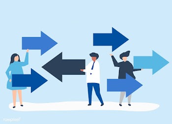 People carrying arrows in the opposite direct.. | Free stock vector - 478282